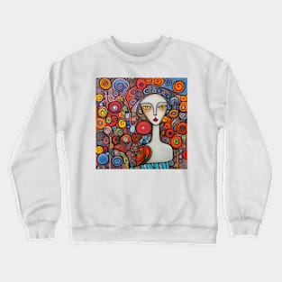 Woman with flowers Crewneck Sweatshirt